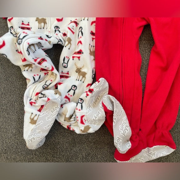 3T Christmas footie fleece pajamas - Picture 4 of 5
